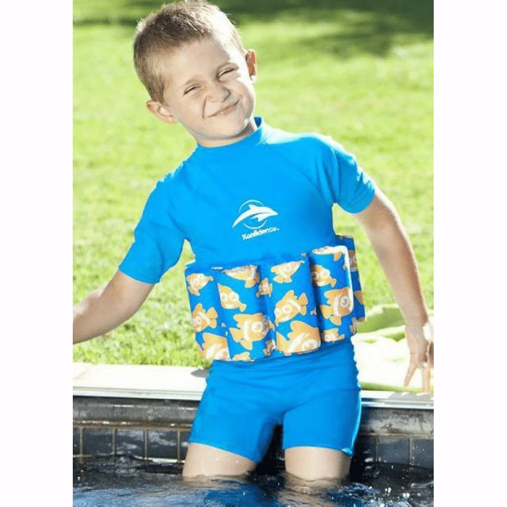 KONFIDENCE FLOATSUIT LYCRA BUOYANT AID TO SWIMMING BLUE CYAN CLOWNFISH 4-5 YEARS – Image 3