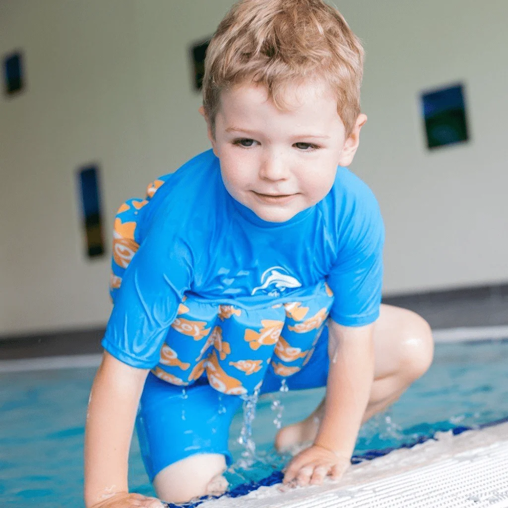 KONFIDENCE FLOATSUIT LYCRA BUOYANT AID TO SWIMMING BLUE CYAN CLOWNFISH 4-5 YEARS – Image 4